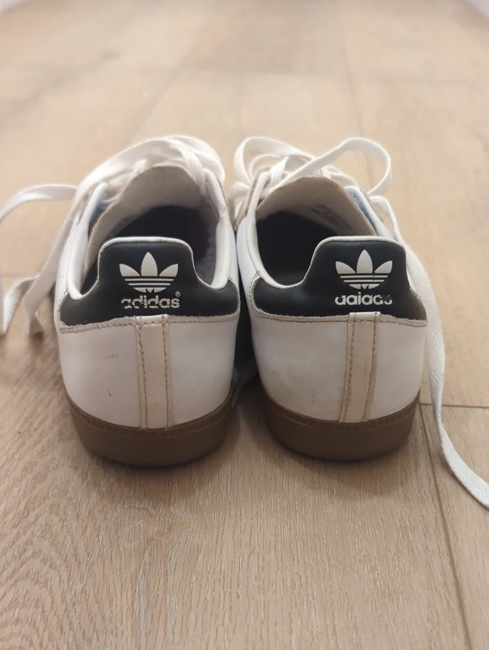 adidas Samba Leather & Suede Sneakers in White/Black